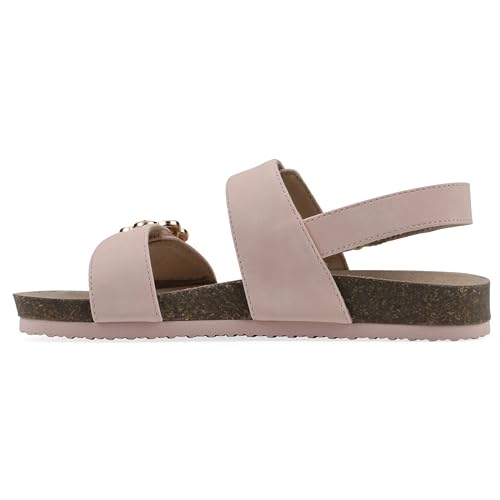 White Mountain Kids Girls' Gingham Floral Buckle Sandal4