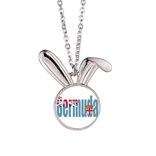Collier pendentif Bermudes chaîne en maille acier inoxydable argenté pour homme et femme