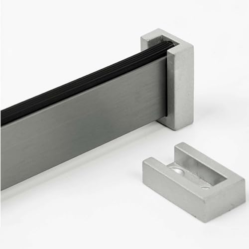 Szerszy wieszak na ubrania z zestawem uchwytów, antypoślizgowy drążek do organizera ubrań, łatwy przycięcia(Silver,100cm(39 3/8") Length)