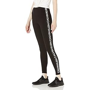 Calvin Klein Women's Premium Performance Double Waistband Moisture Wicking Legging (Standard and Plus), White, Large