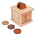 Adena Montessori Coin Box -Natural Wood Double-Sided Object Permanence Box Toy for 1-Year-Old Babies, Wooden Montessori Developmental Toy for 6-12 Month, Early Learning Gift