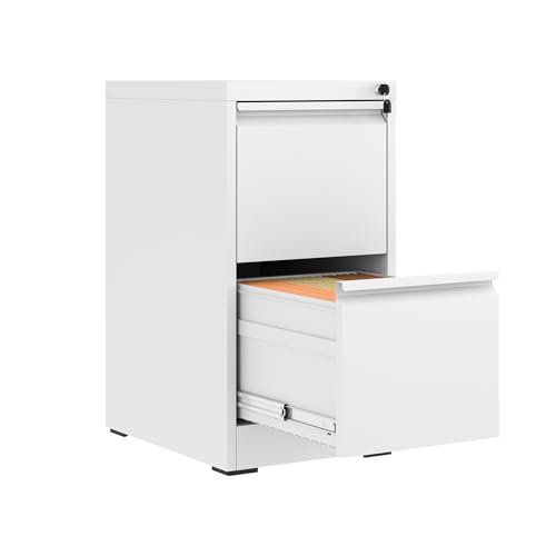Image of 2 Drawer File Cabinet with Lock,Metal File Cabinet for Home Office