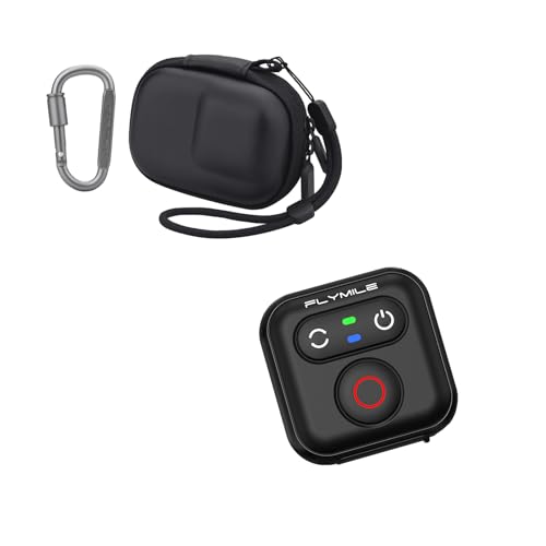 Carrying Case for DJI Osmo Action 5 Pro/6/4/3, Small Storage Bag for GoPro, PU Hard Travel Protector Case Bluetooth Remote Control 51M Range Waterproof Smart Remote for Phone Accessories