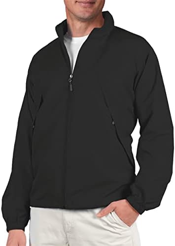 SCOTTeVEST Pack Windbreaker Jacket for Men - 19 Hidden Pockets - Lightweight Water Repellent Coat for Travel & More (Black, Large)