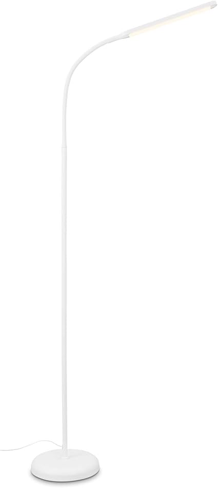 Briloner BRILONER - LED vloerlamp dimbaar als decoratie in de woonkamer en als leeslamp, draaibare LED lamp, woonkamerlamp, touch, indirecte verlichting, wit