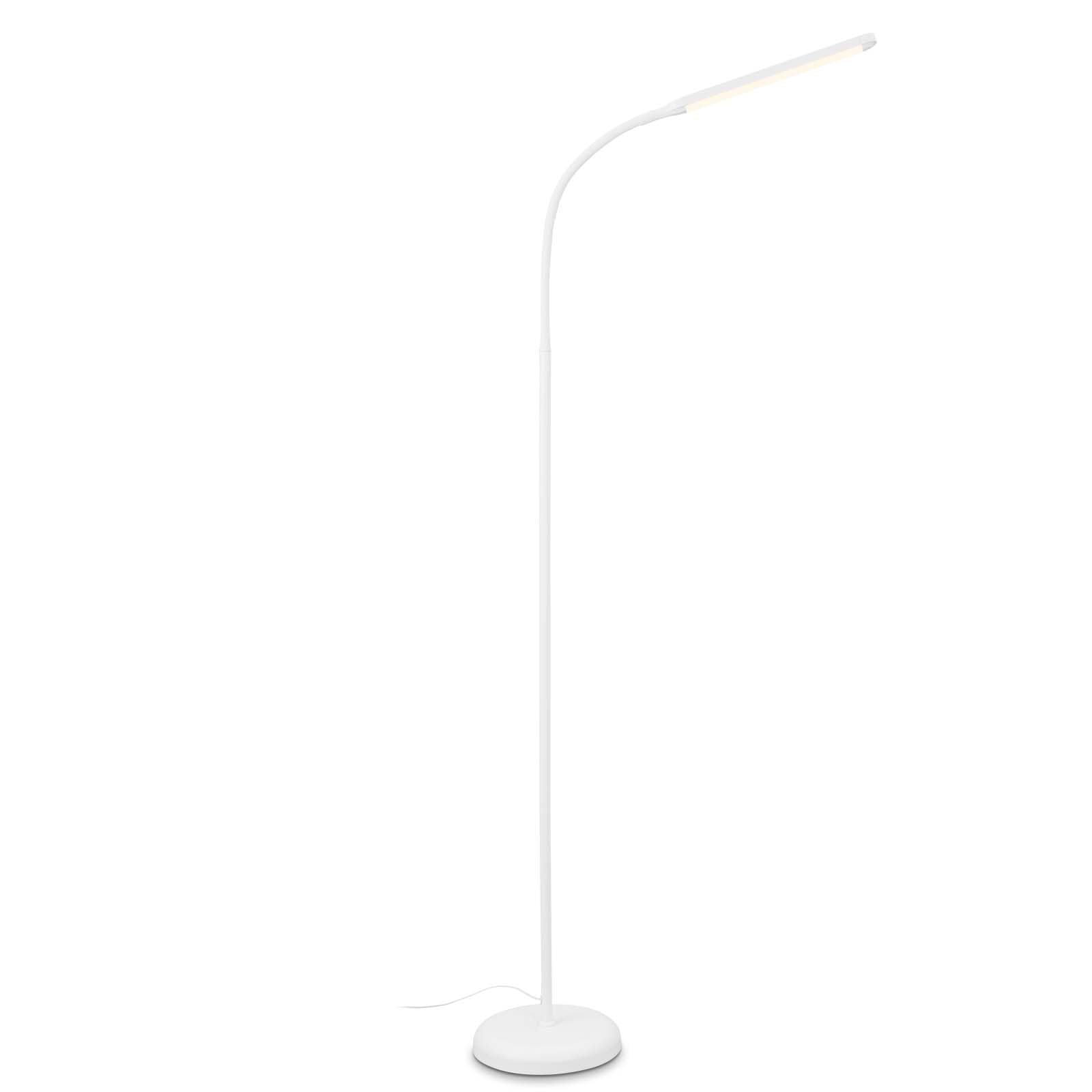 Briloner BRILONER - Lámpara de pie LED regulable como decoración en el salón y lámpara de lectura, lámpara LED giratoria, lámpara de salón, táctil, iluminación indirecta, blanco, 1472016