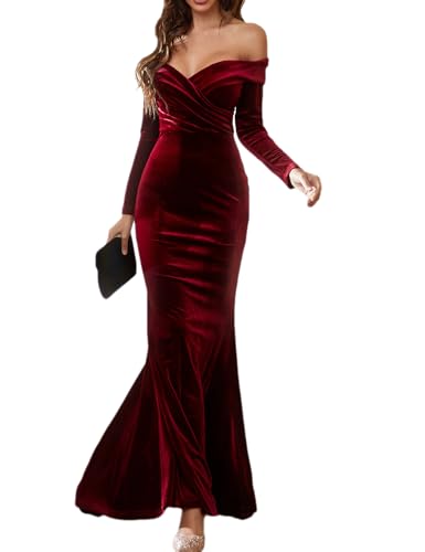 Robe de soirée en velours de prestige meilun longue et raffinée