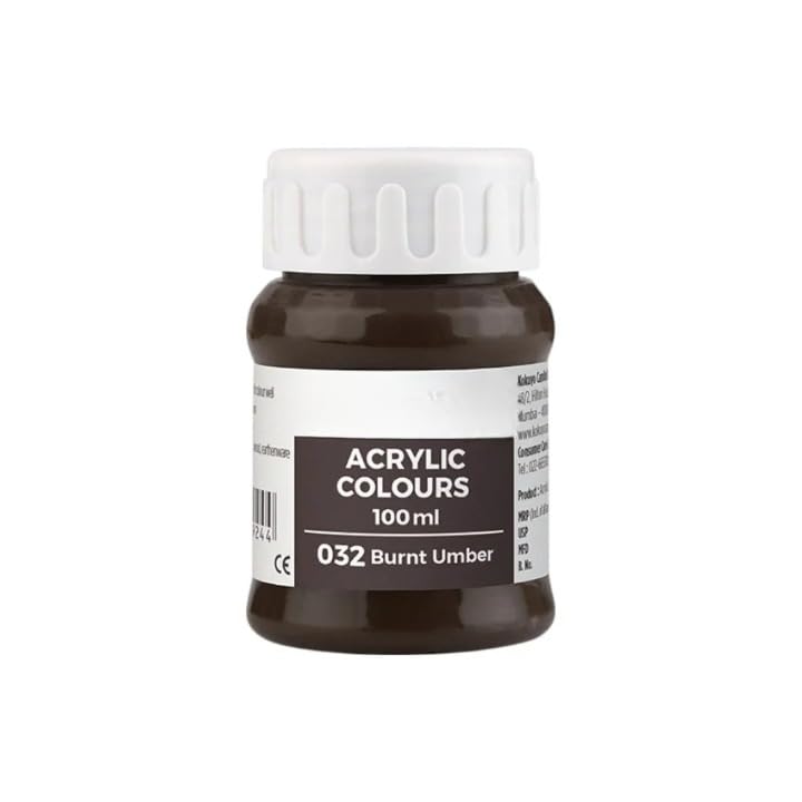 Image of Acrylic Colour (Fabric Colour) | 100 ml.- 100ml, Multi-Surface, Skin-Friendly & Vegan | (032 Burnt Umber)