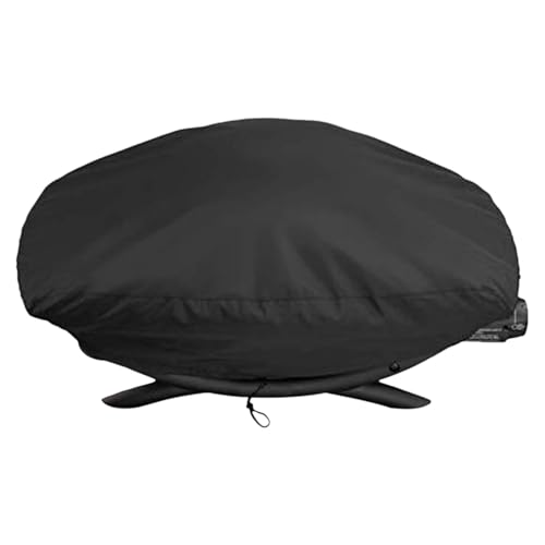 BBQ Cover - Oxford Fabric Black Grill Weather Cover With Drawstring, Lightweight Waterproof Dust Protector For BBQ Grills, Outdo
