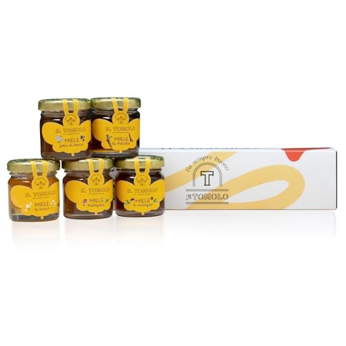 Coffret cadeau de miel italien artisanal – 5×40 g – Sélection dégustation – Idée cadeau – Produit en Italie