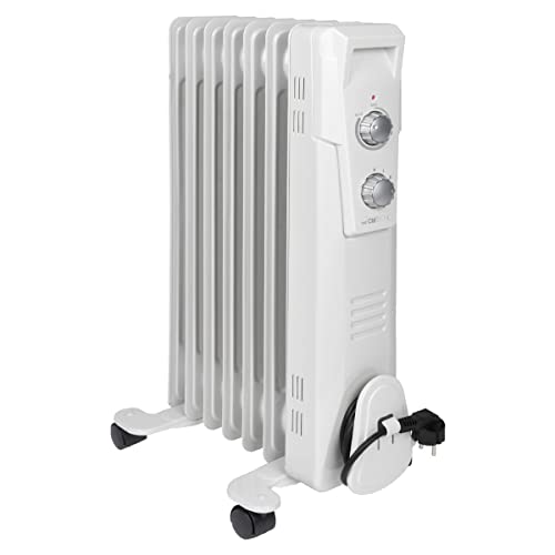 Clatronic® Ölradiator | Effiziente mobile Heizung | elektrische Heizung mit 7 Rippen | Radiator mit 3 Leistungsstufen | Slimline Heizkörper | bis zu 30qm | 1500 Watt | RA 3735
