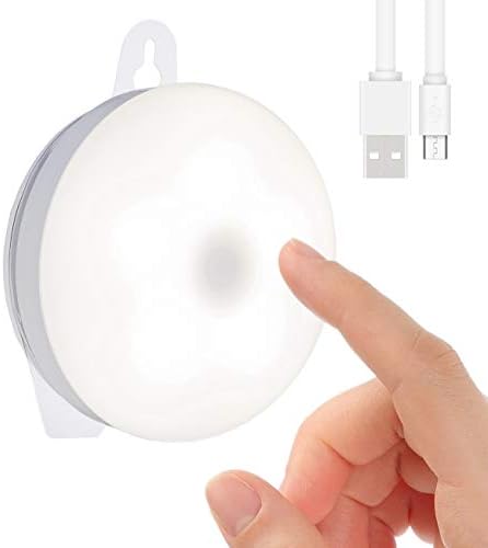 RTSU Rechargeable Touch Light, DIY Stick Anywhere Led Night Light Touch Lamp Tap Light (Touch Sensor Switch, Stepless Dimmer, Last Setting Memory, Built-in Battery Powered, Warm White Light)