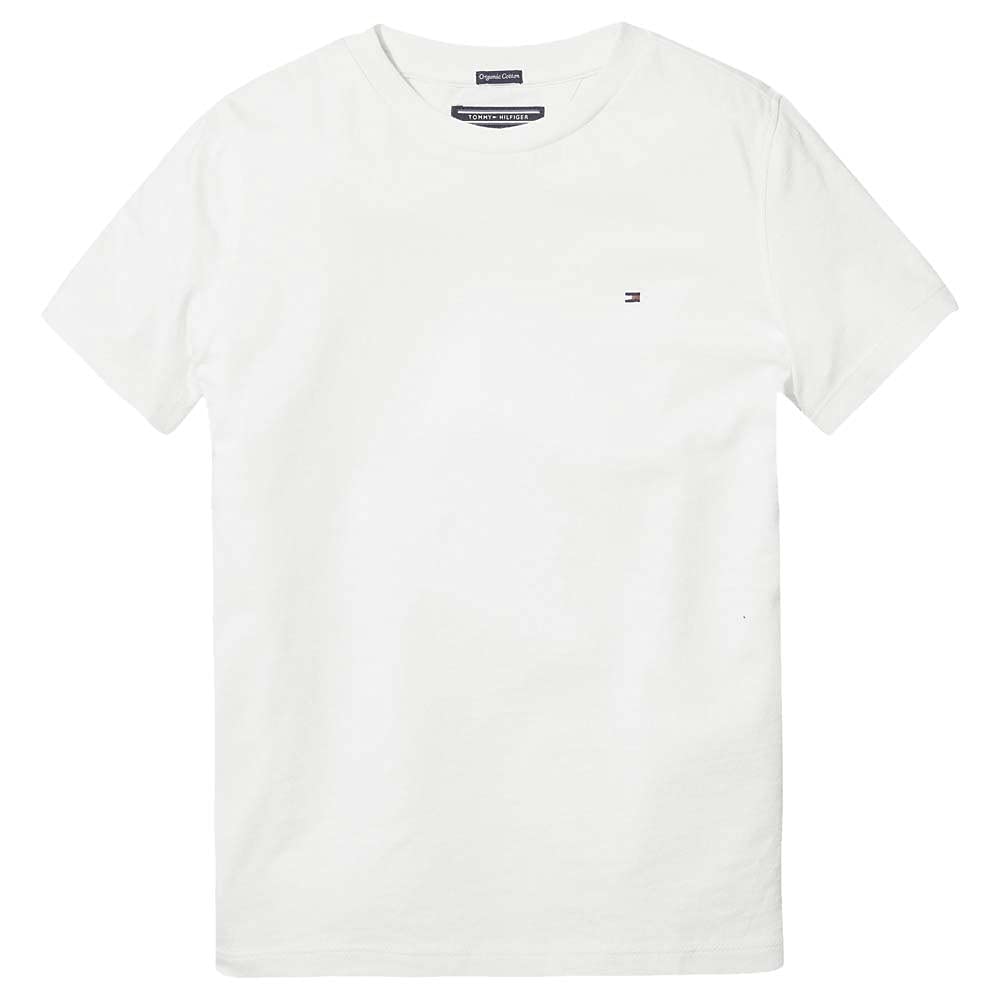 Tommy Hilfiger T-shirt chłopięcy z krótkim rękawem, okrągły dekolt, Bright White, 7
