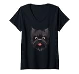 Photo Gallery donna affenpinscher carino cartoon face dog amante divertente maglietta con collo a v Photo Gallery donna affenpinscher carino cartoon face dog amante divertente maglietta con collo a v
