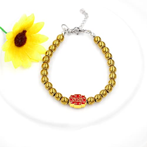 Image of Uloveido Ancient Chinese Symbol Blessings Ruyi Bracelet Auspicious Good Luck Gifts Adjustable Hematite Bracelets for Daughter Son