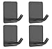 Price comparison product image 4 Pack Self Adhesive Hooks, Black Hangers Heavy Duty Sticky Wall Hook Waterproof for Toilet, Bathroom, Kitchen, Bedroom, Towel Hanger 3M Stainless Steel Rust-Proof by KOKSI