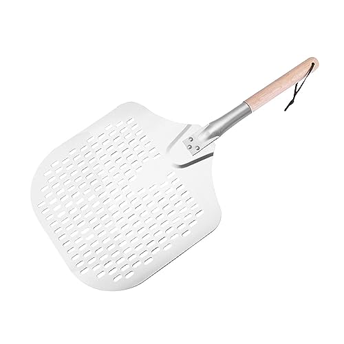 MERIGLARE 金属製ピザピールは耐久性があり、取り外し可能な木製ハンドル、オーブンアクセサリー、自家製ピザパンを焼くための簡単な保管、ピザスペード, 63.8cm