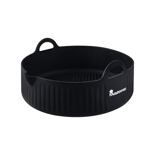 MasterPro FOODIES COLLECTION - Bandeja de Horno Redonda 18.5x19x5.5 cm Silicona - Alta Resistencia a Temperaturas - Antiadherente - Asas Laterales para Seguridad