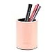 VPACK Round Pens Pencils Cup Holder - PU Leather Desk Stationery Organizer (Pink)