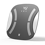 Homedics Essentials Body Analyser Waage - Digitale Personenwaage mit Körperzusammensetzungsmessung, misst BMI, Körperfett und Wasser, lbs/kg/st Gewichtsoptionen, LED-Display & glattes gehärtetes Glas