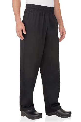 Chef Works Men's Essential Baggy Chef Pants, Black, Medium
