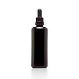 Infinity Jars 100 Ml (3.4 fl oz) Black Ultraviolet Glass Bottle w/ Glass Eye Dropper