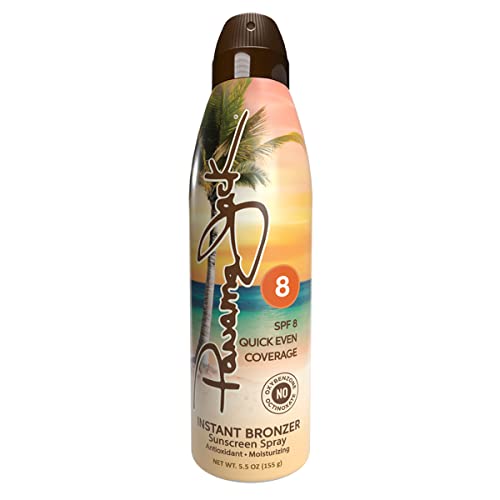 Panama Jack Instant Bronzer Sunscreen - SPF 8, Antioxidant, Moisturizing, PABA, Paraben, Gluten & Cruelty Free, Water Resistant (80 Minutes), 5.5 OZ