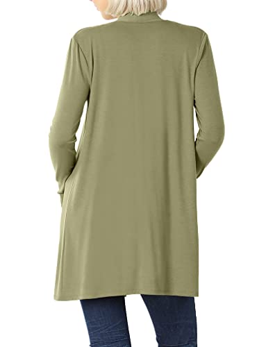 Image of Women's Open Front Cardigan Long Sleeve with Pockets Casual Outwear