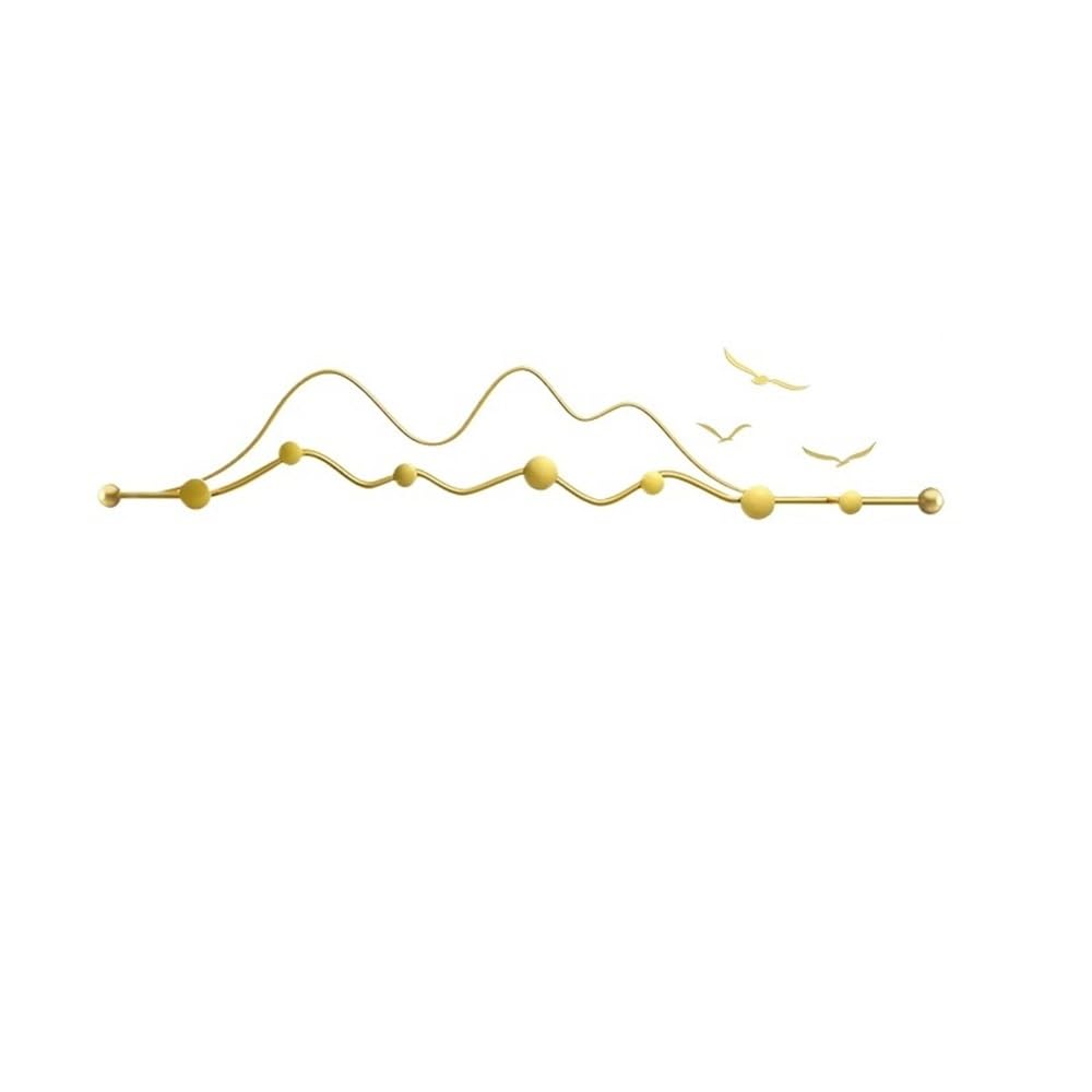 E7v2t9k6 Gold Wall Coat Hanger Creative Wall-Mounted Coat Rack Light Luxury Entry Hook Hat Storage Wall Key Shelf Space-Saving