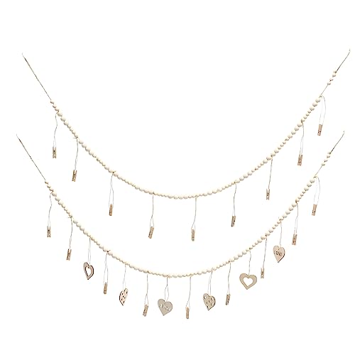 Alipis 8 Peças armazenamento de fotos pendurado decoração de pendurar contas de madeira guirlandas d