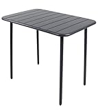 ProdSV Hausnummer: 12 VCM Gartentisch  Maße ca. H. 72 x B. 80 x T. 55 cm  Gartentisch mit Stahlplatte  Gartenmöbel – Sumila 80x55 Noir