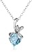 Sterling Silver Pendant Necklace with Blue Topaz
