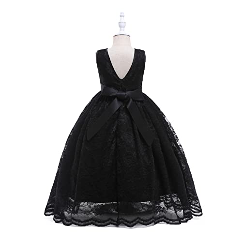 Glamulice Full Lace Flower Girls Dress Long A Line Bridesmaid Wedding Tulle Dresses Birthday Formal Party Ball Gown3