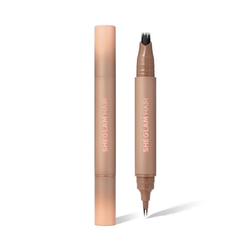 SHEGLAM HAIR Ebony 2-in-1 Volume Boost Multi-Use Hairline Pen Waterproof & Long-Lasting 0.1mm Fine Line Multi-Use as Eyeliner Hairline Filler Brow Filler Bottom Lashes Liner