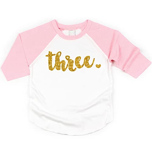 Image of Bump and Beyond Designs Girl Third Birthday Outfit Third Birthday Shirt Three Year Old Outfit