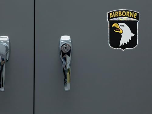 Image of Elektroplate Officially Licensed US Army 101st Airborne Screaming Eagles Reflective Decal (3.2 inch x 2.6 inch) | Premium Automotive-Grade Sticker for Car, Water Bottle, Devices & More | Made in the USA