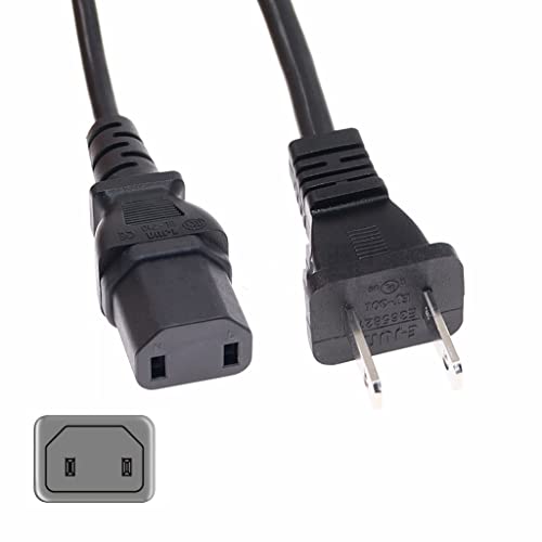 6FT 2 Prong AC Power Cord Cable Replacement for iRobot Roomba i7+ i3+ i4+ Clean Base Automatic Integrated Dock Charger Home Base,Double Hole