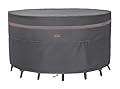 Garden Balsam Heavy Duty Waterproof Patio Furniture Covers,Fade Resistant Round Outdoor Table and Chair Covers Large Round 84"Diax28"H Dark Grey