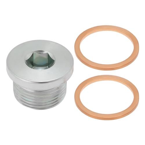 OTOTEC Tappo di scarico dell'olio per auto, 2 pezzi, M22 x 1,5 mm, tappo di scarico a vite con anello di tenuta, ricambi per auto compatibili con motori Fiat Ducato (1994-2023) 2.3 2.5 2.8 3.0,