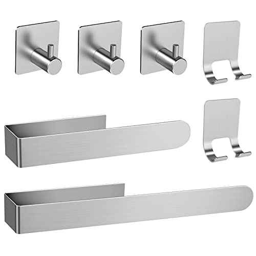 AIKER Porta Asciugamani Bagno,Set di Accessori, Adesivo 7PCS,Acciaio Inossidabile 304 Ispessito di...