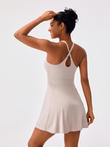 Image of Persit Womens Tennis Dress with Adjustable Straps & Built-in Bra & Shorts Workout Athletic Golf Exercise Dress