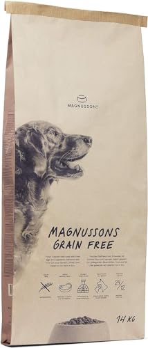 MAGNUSSONs Grain Free (1 x 14kg) - Getreidefreies Hundetrockenfutter für Erwachsene Hunde Aller Rassen - Alleinfuttermittel - Hoher Anteil an frischem Fleisch, Ofengebacken