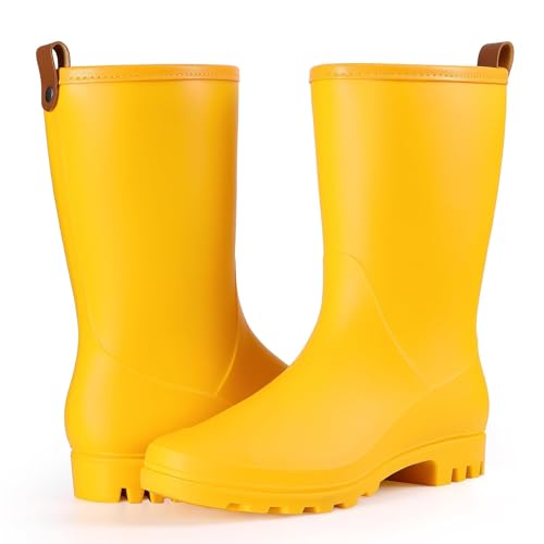 Image of Asgard Women's Mid Calf Rain Boots Waterproof Garden Shoes Slip on Rubber Boots