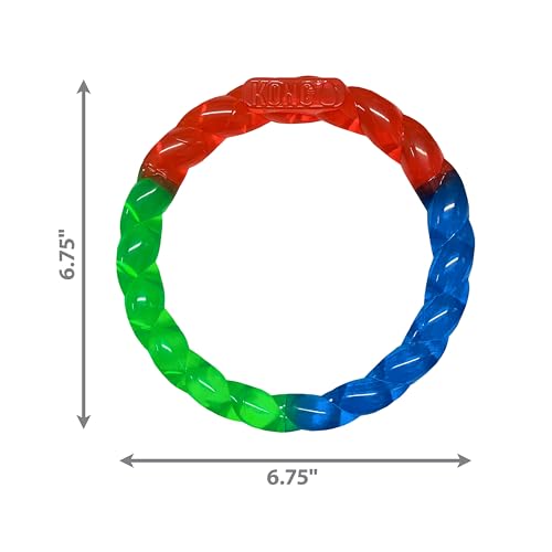 Kong Twistz Ring Dog Toy Small Red Green Blue