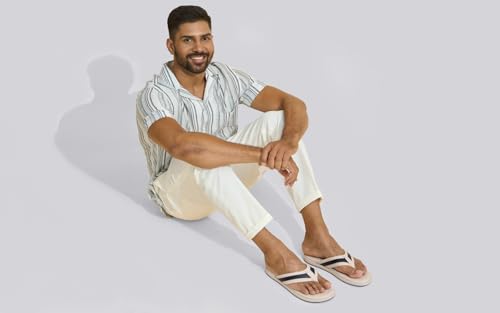 Image of Neeman's Indo-Western Casual Flip Flops for Men | Lightweight, Durable and Flexible | PU Thong Strap & TPR Out sole