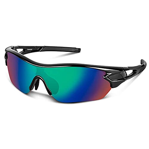 BEACOOL Gafas de Ciclismo Polarizadas,Gafas de Sol Deportivas Unisex Protección UV400 con Monturas Ligeras para Ciclismo Carrera Surf Golf Conduciendo