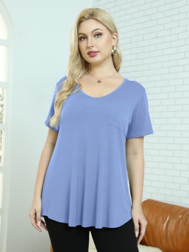 Image of BELAROI Women Plus Size Tops V-Neck Tunics Shirts