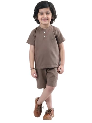 Image of POLKA TOTS 100% Pure Cotton T-Shirt and Shorts Combo For Boys | Summer Dress & Beach Wear for Boys and Toddlers | Breathable Premium Fabric Co-Ord Set Kids | Relaxed Fit Casual Summer Outfit for Kids