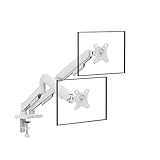 グリーンハウス モニターアーム 土台組立済みで設置簡単 デュアル 17-32インチ対応 耐荷重2-9kg VESA規格 メカニカル式 4軸 3年保証 GH-AMDX2H-WH image