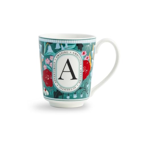 Image of Shay Alphabet Mug, 1 Pc, A, 300ml | Ceramic Mug |Glossy Finish | Ceramic Coffee Cup | Porcelain | Microwave Safe (Alphabet Mug - A)